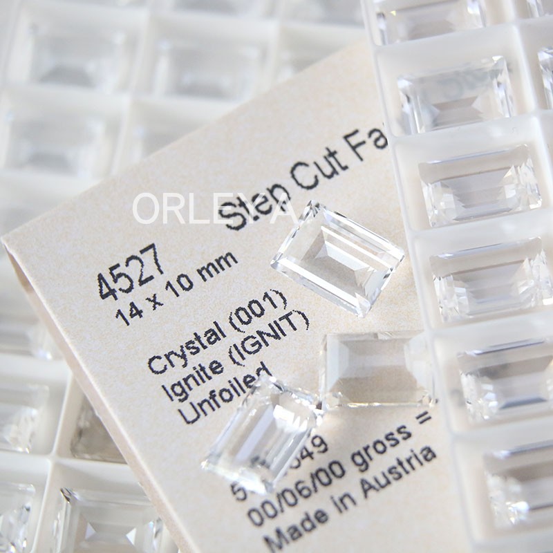 正品施家华子奥地利水晶美甲钻4527尖底方块001IGNIT透底白色diy