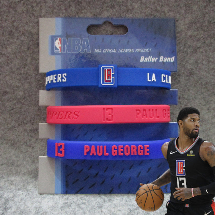 篮球球星快船队13号保罗.乔治PAUL GEOGE滴胶款运动手环硅胶腕带