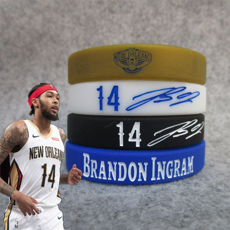 篮球鹈鹕队14号英格拉姆莺哥拉姆签名运动手环硅胶夜光腕带全明星