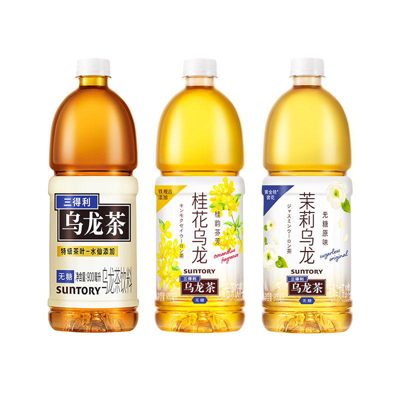 三得利0脂0糖乌龙茶900ml3口味