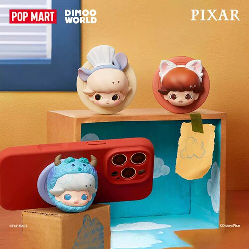 POPMART泡泡玛特DIMOO WORLD × PIXAR联名系列磁吸手机支架盲盒