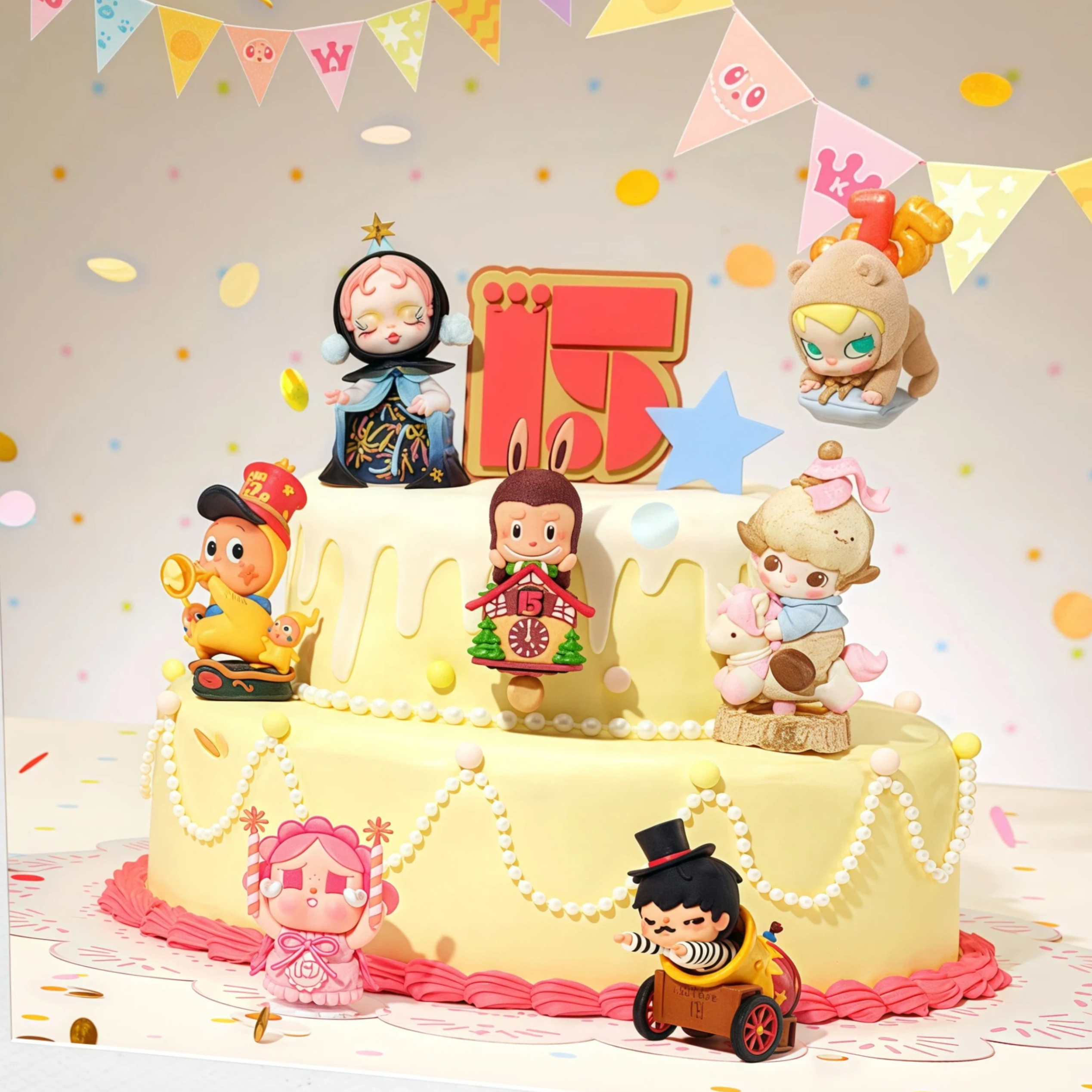 POPMART泡泡玛特庆祝这一刻十五周年系列潮玩盲盒手办公仔摆件