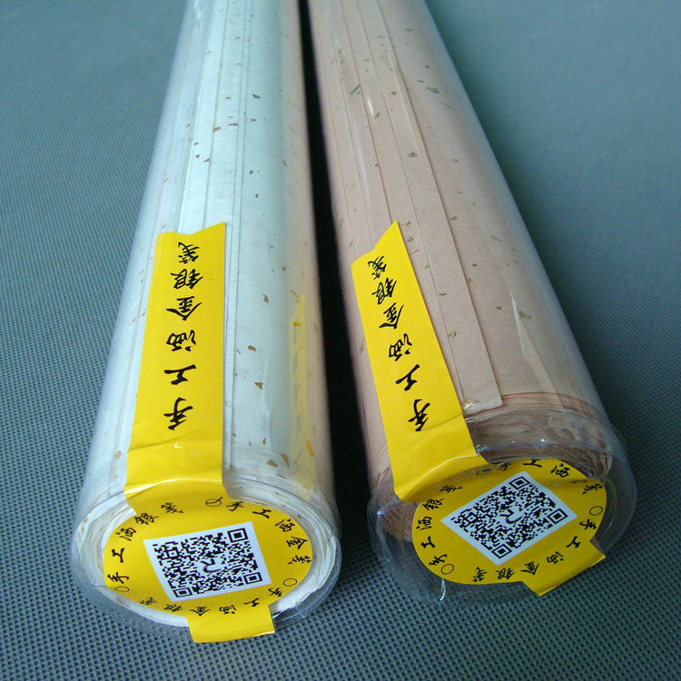 洒金四尺六尺对开书法国画专用古法手工洒金箔半生熟仿古宣纸10张