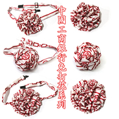 21新款 中国工商银行女士条纹头花丝巾蝴蝶结职业别针胸花带子领花