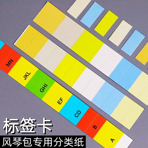 风琴文件夹无粘性插入式标签纸