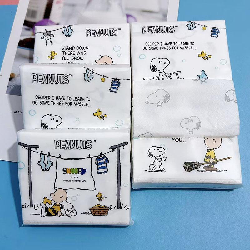 10包印花抽纸白色史努比印花纸巾