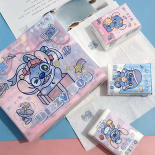 12包印花手帕纸考拉小迪印花纸便携小包面巾纸对半撕卫生纸餐巾纸