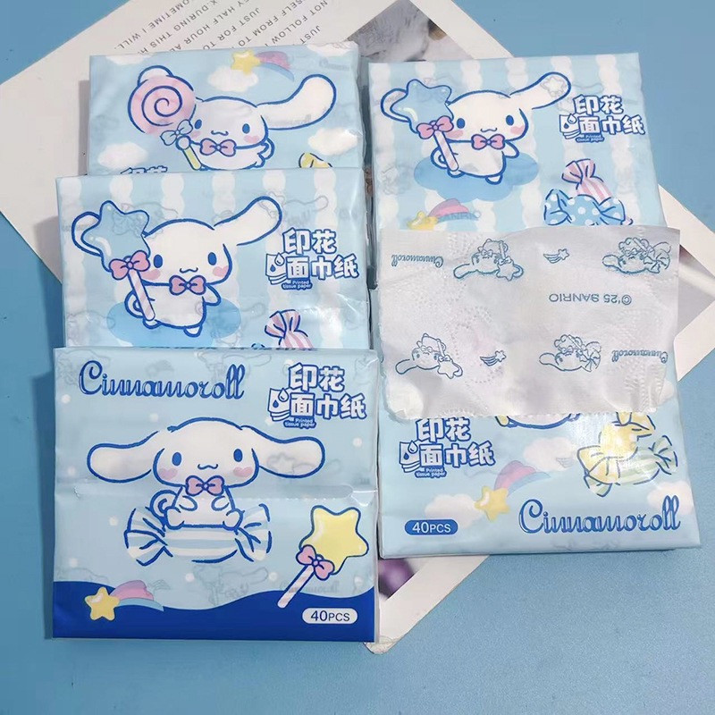 10包印花抽纸玉桂狗印花纸巾学生便携小包餐巾纸面巾纸卫生纸厕纸
