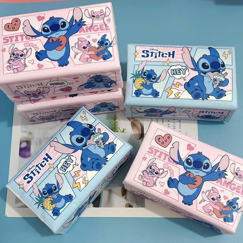 5包 漫画史迪奇抽纸380张 家用大包面巾纸可湿水卫生纸餐巾纸厕纸
