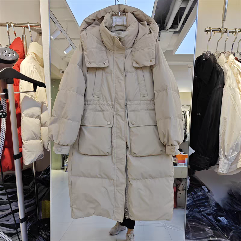 2025新款中长款A字版羽绒服女连帽立领加厚保暖单品清仓特价甩卖