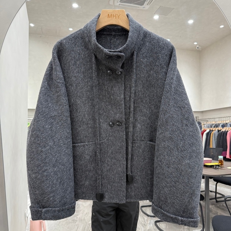 双面羊绒大衣女短款显瘦