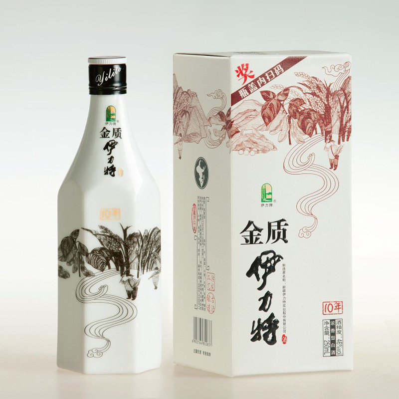 新疆酒伊犁金质伊力特小奶瓶46度250ml浓香型白酒纯粮酿造
