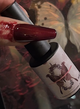 Risamoo 豆汤联名甲油胶血胶二代 暗黑显白美甲红色瓶装胶12ml