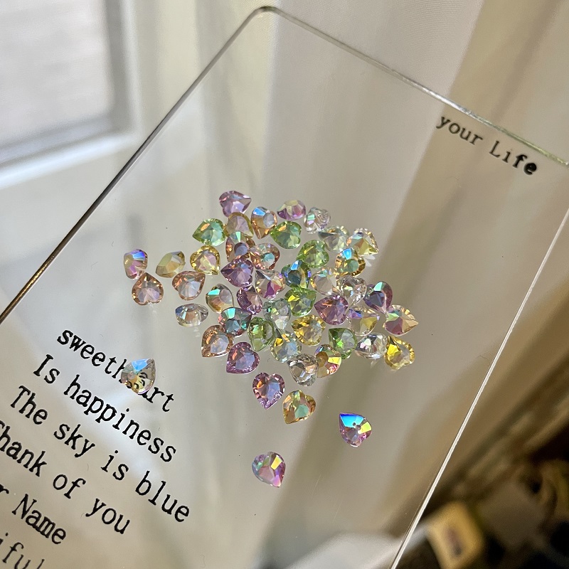 新款心形爱心水晶饰品美甲