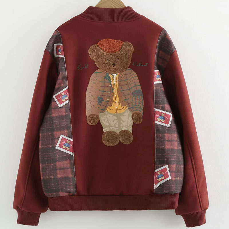 學院古著vita熊貼布刺繡寬松加厚夾克外套熊熊刺繡棉衣棉服在類目 女裝/女士精品, 棉衣/棉服中 - 來自Buy2taobao.com提供專業的淘寶代購服務