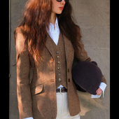 三件套装 老钱人字呢花呢背心紧身长裤 马甲套装 LISAYU复古羊毛西装