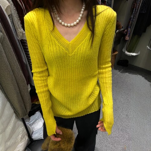 糖果色长袖针织打底衫2025新款潮