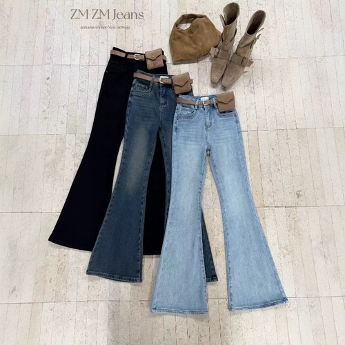 ZM微喇显瘦加绒牛仔裤女冬加厚潮