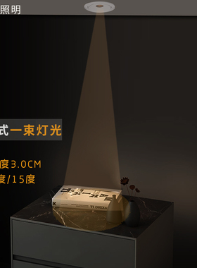 一束光射灯开孔嵌入式床头聚光灯小角度博物馆吧台轻吧酒吧KTV3W