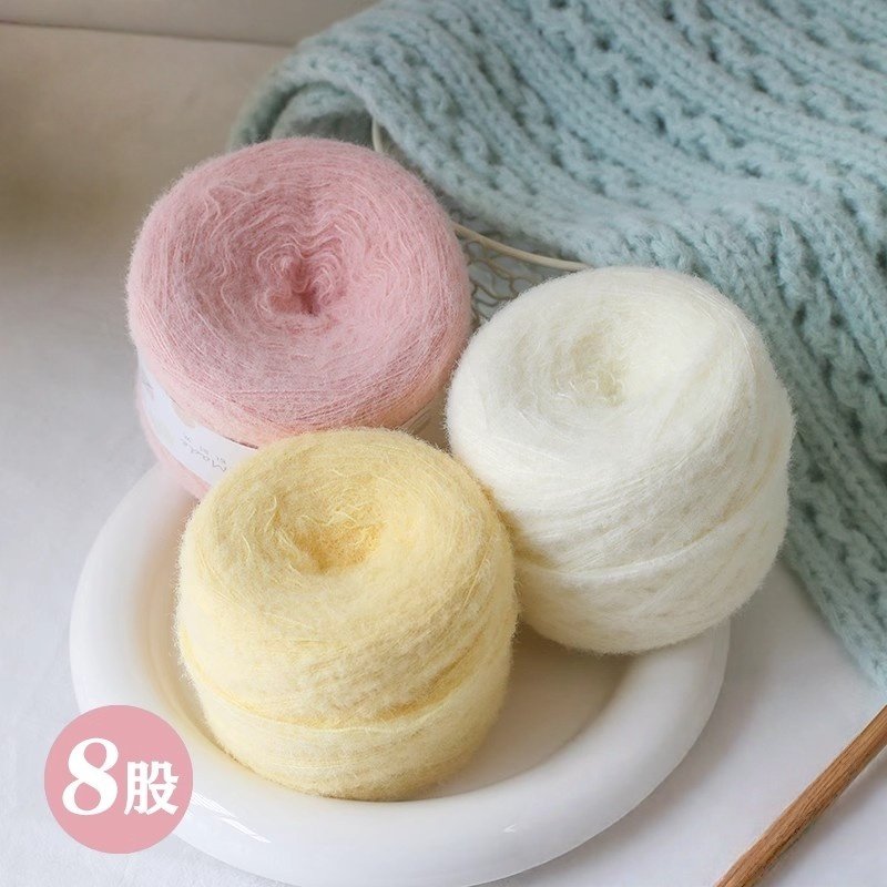 云朵绵绵线八股棉棉团手工diy材料包钩帽子编织围巾毯子专用毛线