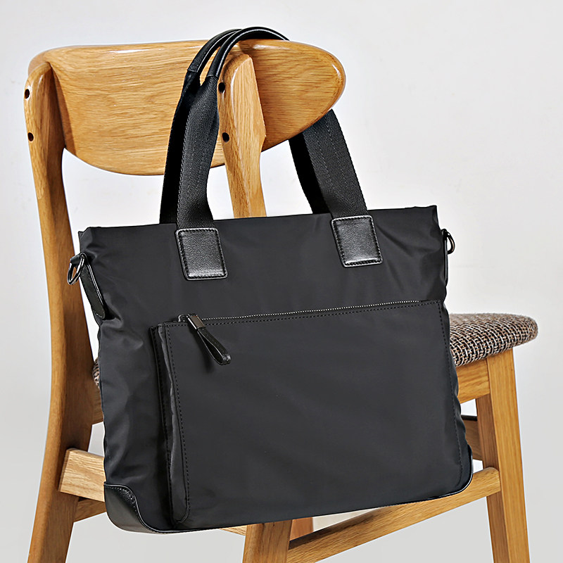 正品派保爵包包新款尼龙手提包男包多功能斜挎包大容量简约男包潮