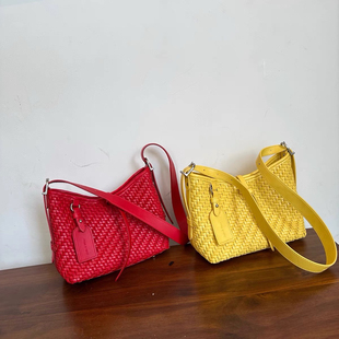 塞琳维斯时尚手工编织托托包休闲百搭单肩包新款小众潮流斜挎包女