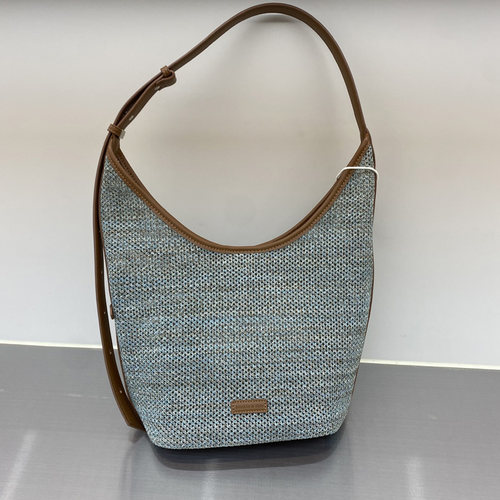 2026新款时尚单肩腋下包编织包休闲女包夏季百搭沙滩包斜挎水桶包