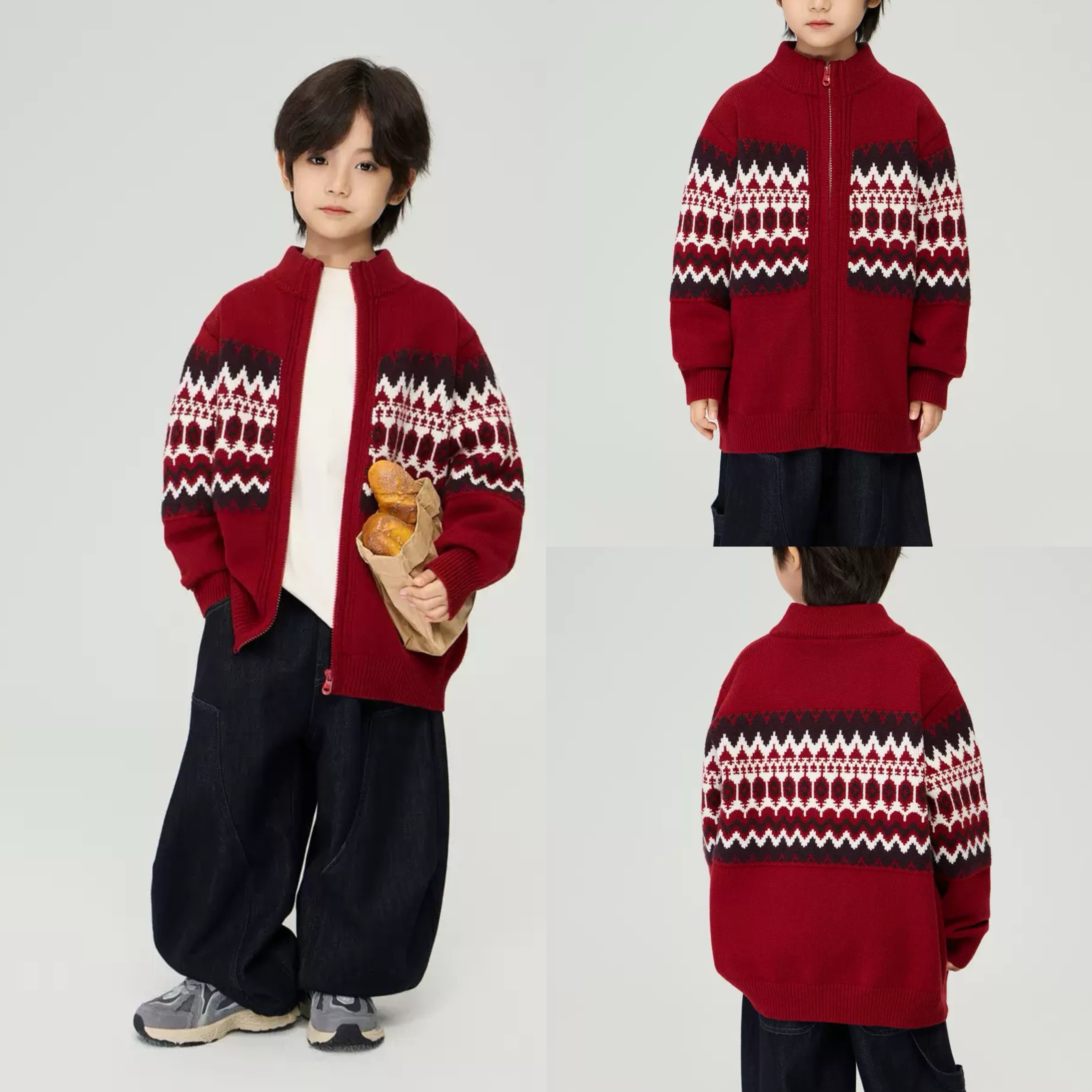 2025新款男童加厚针织毛衣上衣潮