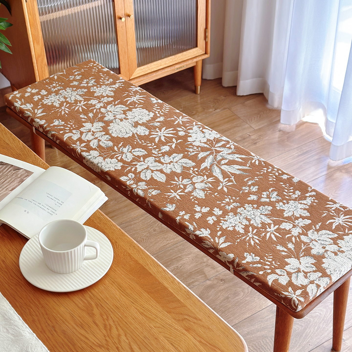 长条凳坐垫美拉德中古风坐凳椅垫