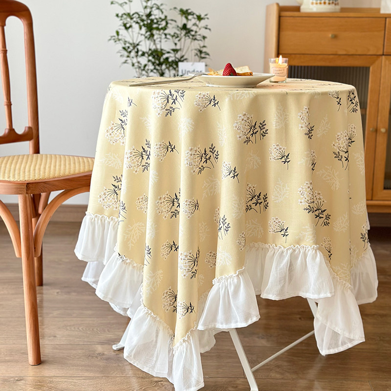 ins碎花桌布防水防油日韩风清新田园荷叶边台布茶几布艺圆桌盖布,居家布艺,桌布,淘宝优惠券,粉丝福利购,淘宝优惠卷