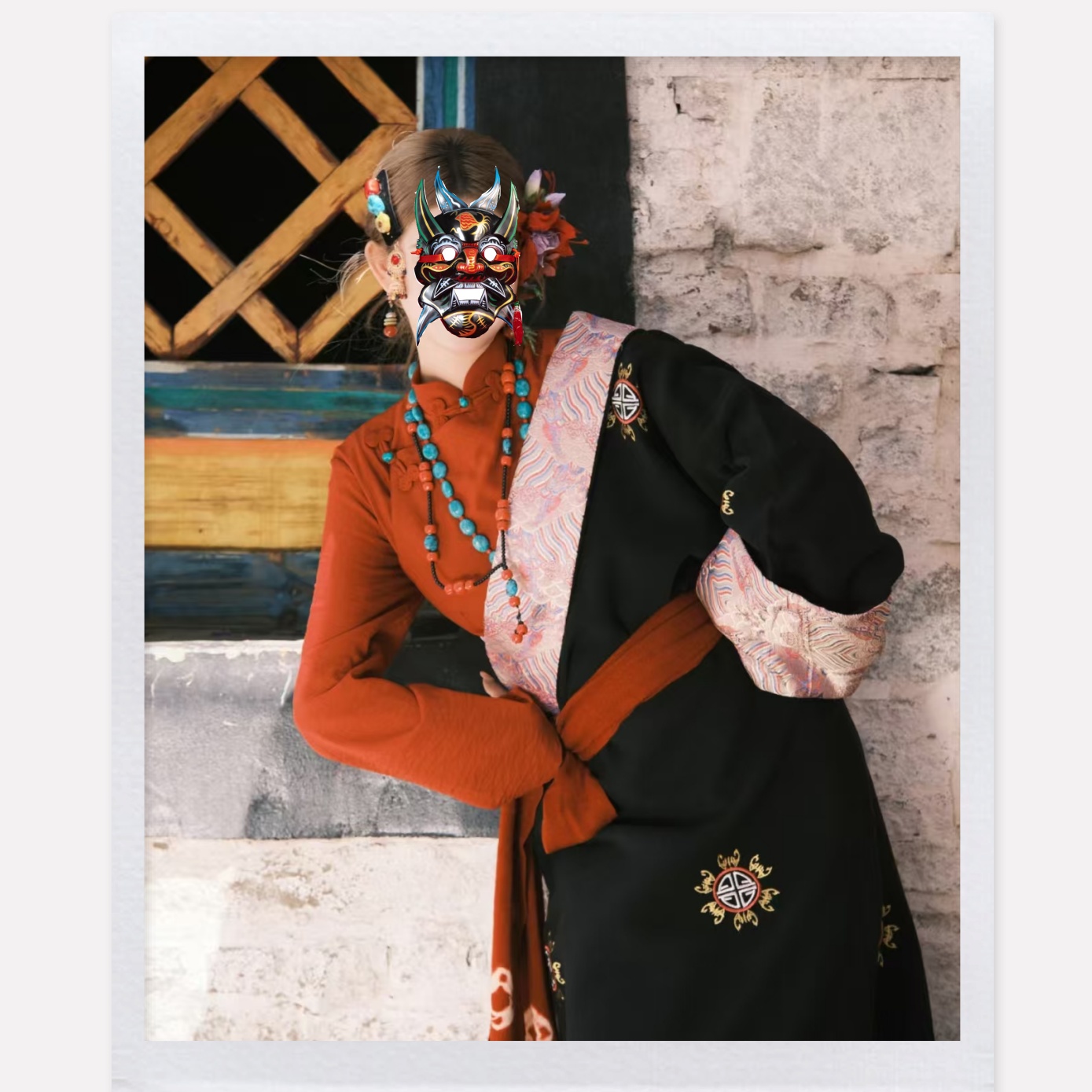 网红民族服装锦缎藏族藏装旅拍