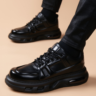 厚底增高痞帅高级感上等头层牛皮休闲商务男鞋 真皮运动皮鞋 男爆款