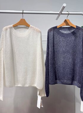 MM商场同款2026春季新款时尚百搭透感镂空针织衫女上衣5H1130672