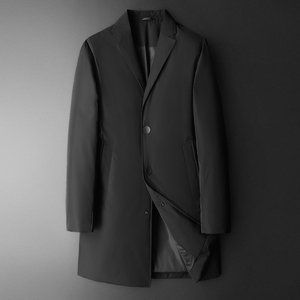 2025新款男士羽绒服西装领中长款商务 90白鸭绒 8662p325长期有货,男装羽绒服,钱塘721