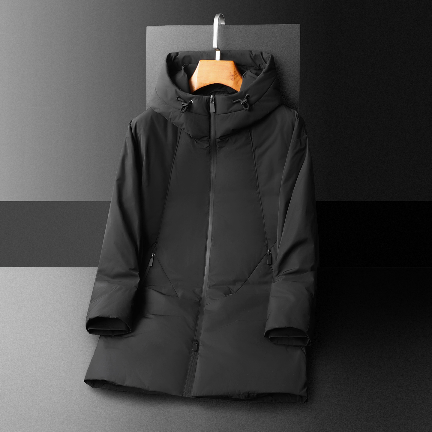 2025新款男士羽绒服连帽中长款商务90白鸭绒8668p345长期有货，男装羽绒服，钱塘721