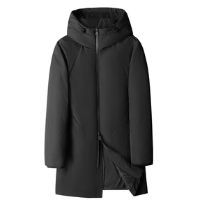 2025新款男士羽绒服连帽中长款商务 90白鸭绒 8668p345长期有货，男装羽绒服，钱塘721