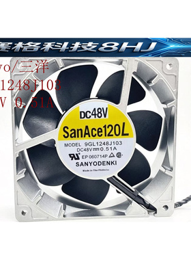 Sanyo/三洋 12038 9GL1248J103 48V 0.51A铝框变频器散热风扇12CM