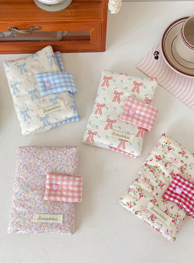 可爱蝴蝶结手工布艺书衣手账书皮活页夹学生礼物手账保护套斜纹