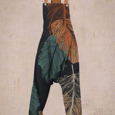 Style Beltless Urban Multicolor Harem Jumpsuit Womens