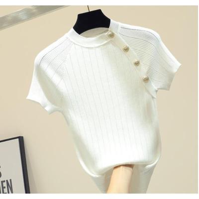 trendy top T-shirt white INS slimming fit slim women for