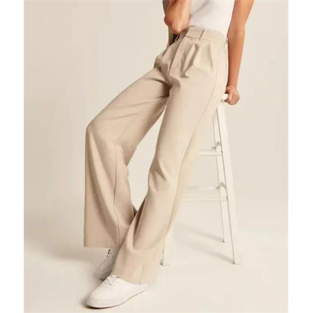 on drape pants. belt. Wide-leg casual you wide-leg wear