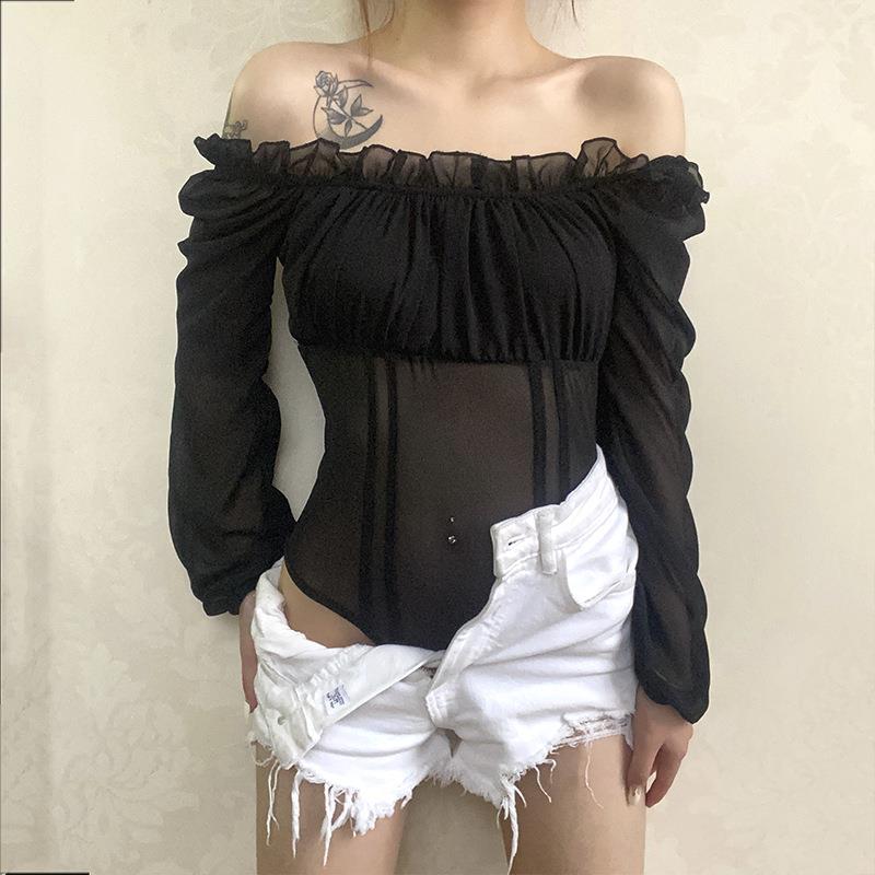 womens sexy slim bandage long shirt blouses slash neck
