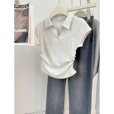 fit girl summer T-shirt collar for in hot POLO women