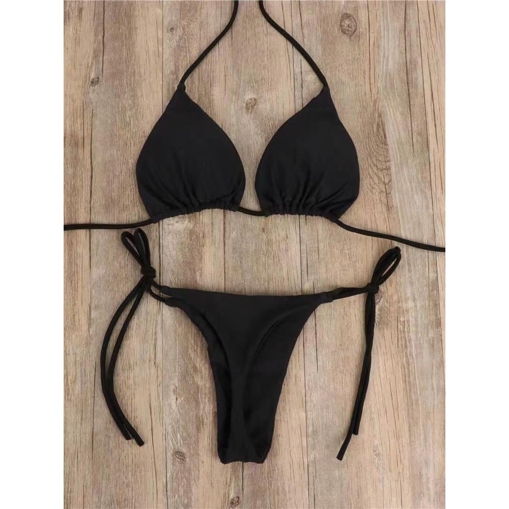 Sexy two-piece clothing swimsuit straps padded panties