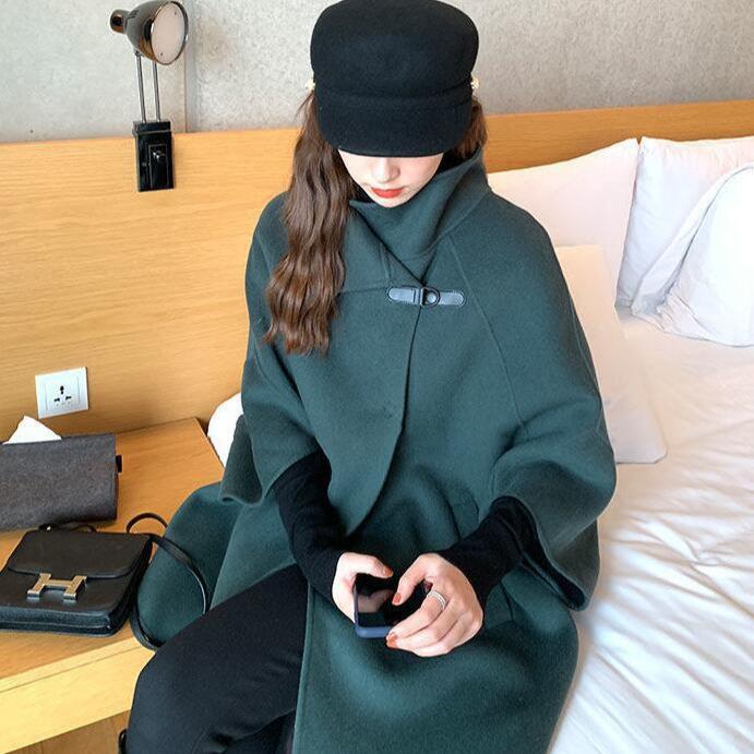 autumn winter women batwing coat elegant lady loose outwear