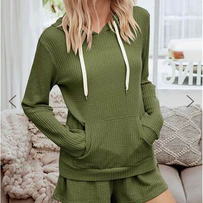 Solid color fashionable blue pullover long-sleeved street