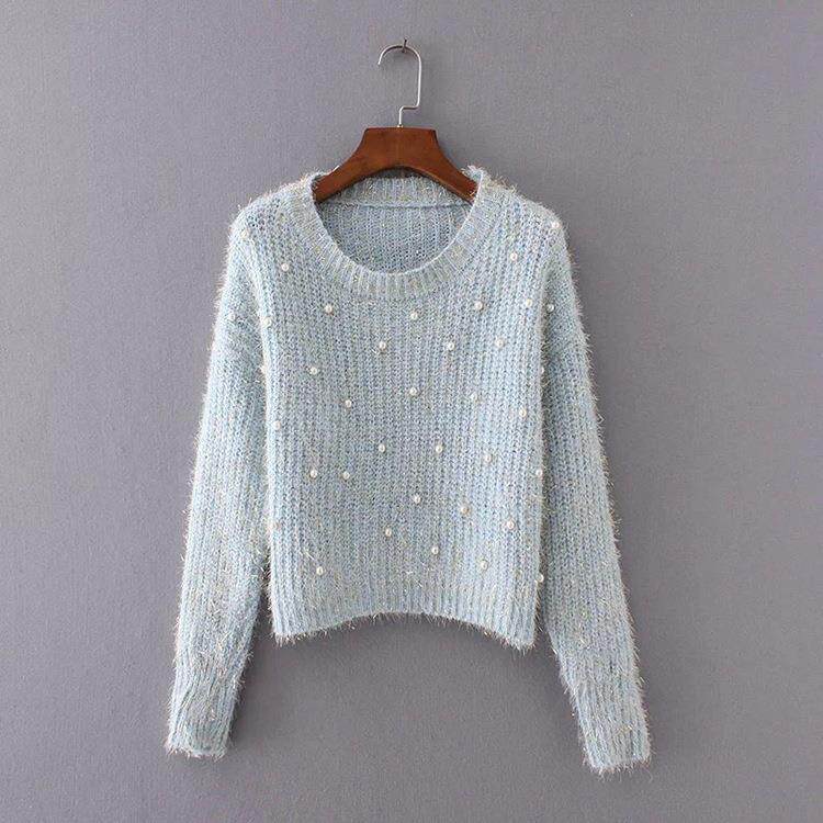 fashion sequins sparkly pullovers sweater vintage long chic