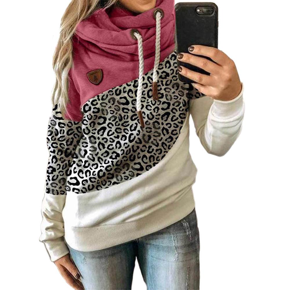 stitching casual fashion color fleece sweatshirt contrast