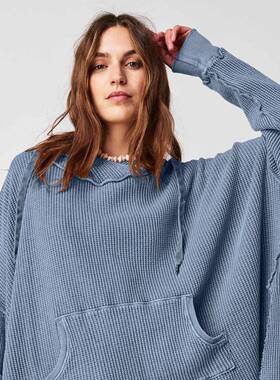 Womens loose sweatshirt solid color hoodie long sleeve