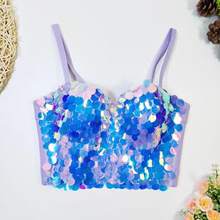 bra beaded herringbone wrap wear vest style fish outer